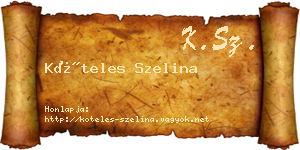 Köteles Szelina névjegykártya